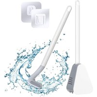 Golf-Toilettenbürste mit Halter und Toilettenbürste, Silikon-Toilettenbürste mit langem Griff (weiß) von TREETALK