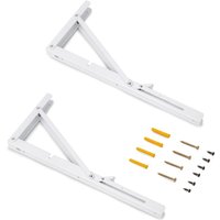 Klappbare Regalhalterungen, 403 mm, 2er-Set, klappbare Regalhalterungen, maximale Tragkraft 60 kg, weiß lackiert, Stahl von TREETALK