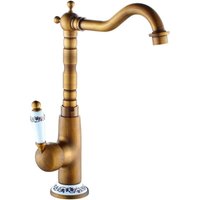 Küche Messing Vintage Antik Keramik Warm- und Kaltwasserhahn Küchenbecken mit drehbarem Auslauf Wasserhahn Spüle Küche Messing Vintage Antik Keramik Warm- und Kaltwasserhahn Küchenbecken mit drehbarem Auslauf Wasserhahn Spüle von TREETALK