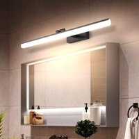 LED Badezimmerspiegelleuchte 50cm, 12W, IP44 wasserdichte Wandleuchte 180° drehbar, Moderne Spiegelleuchte, Warmweiß 3000K, Schwarz [Energieklasse F] von TREETALK