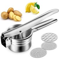 Manuelle Kartoffelpresse, Andicken Edelstahl Kartoffelpresse, Spaghetti Eispresse, Spätzlepresse, mit 3 Lochscheiben, Mehrzweck Kartoffelstampfer, Manuelle Kartoffelpresse, Andicken Edelstahl Kartoffelpresse, Spaghetti Eispresse, Spätzlepresse, mit 3 Lochscheiben, Mehrzweck Kartoffelstampfer, von TREETALK