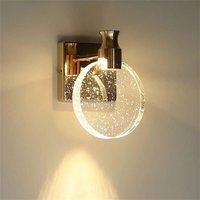 Moderne, kreative LED-Kristall-Wandleuchte mit rundem Blasen-Kristall-Lampenschirm, goldene Nachttischlampe für Wohnzimmer, Schlafzimmer, Flur, drei Moderne, kreative LED-Kristall-Wandleuchte mit rundem Blasen-Kristall-Lampenschirm, goldene Nachttischlampe für Wohnzimmer, Schlafzimmer, Flur, drei von TREETALK