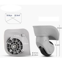 Robuste Universal-Gepäckräder aus Gummi, leise, multidirektionale Ersatz-Reparaturräder für Gepäck (groß, grau, 2er-Pack) von TREETALK