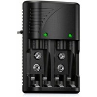 Schnellladegerät für AA/AAA oder 9V NI-MH Akkus mit LED-Anzeige, Universalladegerät für AA/AAA/9V Akkus, Universalspannung Schnellladegerät für AA/AAA oder 9V NI-MH Akkus mit LED-Anzeige, Universalladegerät für AA/AAA/9V Akkus, Universalspannung von TREETALK