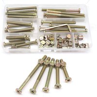 Schrauben- und Muttern-Set für Bettrahmen, Kinderbettteile, 25-teiliges Schraubenset für Etagenbetten M6-1 x 40 mm/50 mm/60 mm/70 mm/80 mm/80 Schrauben- und Muttern-Set für Bettrahmen, Kinderbettteile, 25-teiliges Schraubenset für Etagenbetten M6-1 x 40 mm/50 mm/60 mm/70 mm/80 mm/80 von TREETALK
