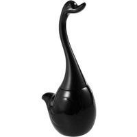 Schwanen-Toilettenbürste und Halter-Set für Zuhause, Hotel, Büro, weiche und robuste Borsten, Schwarz von TREETALK