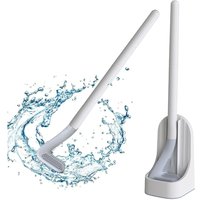 Silikon-Toilettenbürste, Toilettenbürste, Toilettenbürste und Halter, Badezimmer-Toilettenbürste und Toilette mit langem Kunststoffgriff, Wand- oder von TREETALK