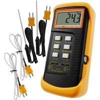Thermometer Typ K mit 1300 °C Thermoelementsensor (verkabelt und Edelstahl) (°C, °F und K mit 4 Thermoelementen) von TREETALK