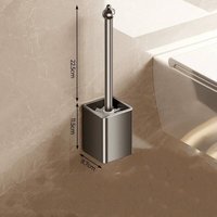 Toilettenbürste aus gebürstetem Nickel mit Wandhalterung – quadratischer Toilettenbürstenhalter aus Edelstahl 304 – Grau Toilettenbürste aus gebürstetem Nickel mit Wandhalterung – quadratischer Toilettenbürstenhalter aus Edelstahl 304 – Grau von TREETALK