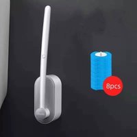 Toilettenbürsten- und Halter-Set mit 8 Ersatzköpfen mit Ocean Fresh-Duft, Wandmontage, Grau und Weiß Toilettenbürsten- und Halter-Set mit 8 Ersatzköpfen mit Ocean Fresh-Duft, Wandmontage, Grau und Weiß von TREETALK