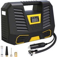Tragbarer Luftkompressor, 150 PSI Autoreifenfüller, 3 x 2000 mAh Mini-Reifenkompressor 12 V, Reifenpumpe mit digitalem LCD-Display und LED-Licht, von TREETALK