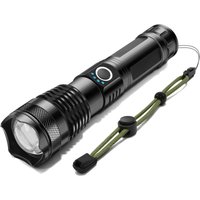 Ultrastarke LED-Taschenlampe, 700 Lumen, wiederaufladbare Taschenlampe über USB, 5 Modi, ultrastarke LED-Taschenlampe, IP68 wasserdicht für Camping von TREETALK
