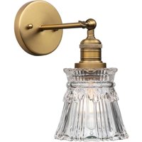 Vintage Industrielle Wandleuchte E27 Innenbeleuchtung Blütenblatt Streifen Glasschirm Wandlampe für Wohnzimmer, Schlafzimmer, Esszimmer, Spiegel von TREETALK