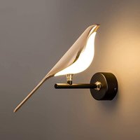 Vogelform LED-Wandleuchte Modernes Design Gold Metall Drehbare Schlafzimmer Beleuchtungskörper von TREETALK
