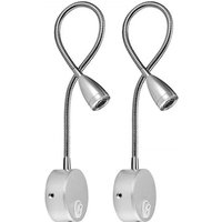 W flexibles Wandleselicht mit EU-Stecker und Schalter, Wandleuchte zum Lesen, für Bücher, Kopfteil, Schlafzimmer (2er-Pack, warmes Licht) von TREETALK