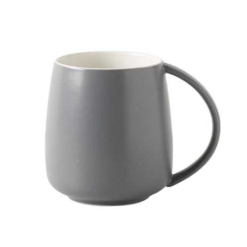 Klassische GroßE Keramikbauch-Tassen 380ml Nordisch Mattierte Kaffee-Teetasse Mit Griff FüR Zuhause, BüRo, MäNner Und Frauen (Grau) Ceramic Cup Coffee Mug von TREEWOO
