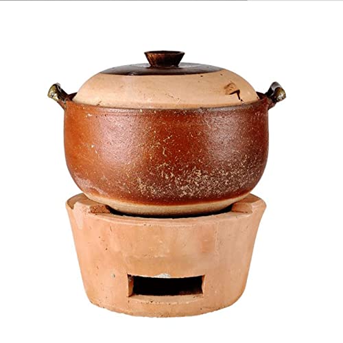 TREGOO Kochtöpfe Holzkohle Hot Pot Kleiner Herd Seitenherd Holzkohleherd Ton Haushalt Shabu Brennender Herd Casserole Schlammherd von TREGOO