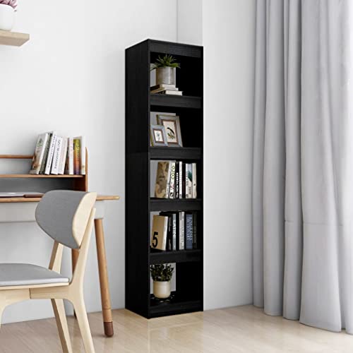 TREISL Bücherregal aus Holz für Bücher, vertikales Regal, Möbelschrank, Bücherregal für Wohnzimmer, Schlafzimmer, Küche, bietet viel Platz, schwarz, 40 x 30 x 167,5 cm von TREISL