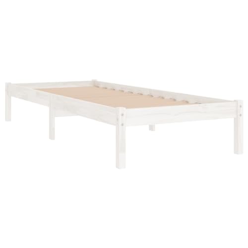 TREISL Erwachsene Bettrahmen Weiß 205,5x95,5x31 cm Massivholz Kiefer Modern Schlafzimmer Bettrahmen Dekorieren Innen für Einzelbetten | Nicht enthalten Matratze Geeignet 90x200 cm TREISL Erwachsene Bettrahmen Weiß 205,5x95,5x31 cm Massivholz Kiefer Modern Schlafzimmer Bettrahmen Dekorieren Innen für Einzelbetten | Nicht enthalten Matratze Geeignet 90x200 cm von TREISL