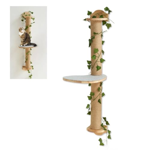 TREKAM Kratzbaum Wandmontage - Kratzbaum Wand Einfache Montage, platzsparend - Katzen wandelemente mit Rutschfester Plattform zur Stimulation des Spieltriebs von Katzen von TREKAM