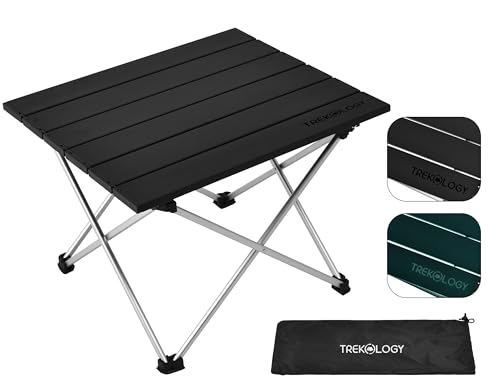 TREKOLOGY Tisch Kleiner Campingtisch Camping Beistelltisch Der Zusammenklappbar Leicht Zelttisch Klappbarer Campingtisch Klapptisch Campingtische Kleiner Klapptisch Tragbarer Outdoor Strandtisch von TREKOLOGY