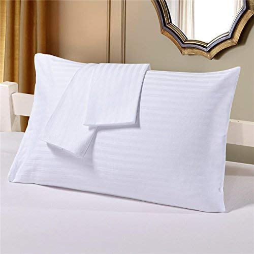 TREND BEDDING MART TBM Übergroßer Kissenbezug, weiß gestreift, Kingsize, extra groß, passend auch für die flauschigsten Kissen, einschließlich Pfannkuchenkissen, extra hoher Kissenbezug, 100 von TREND BEDDING MART