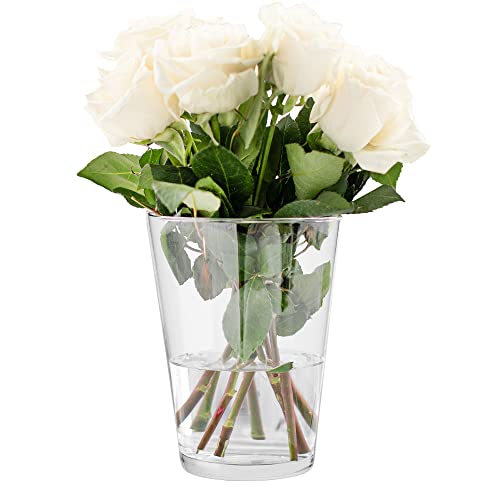TREND FOR HOME Tulpenvase H: 19 cm Blumenvase Glas Große Vase für Rosen Glasvase Rund Vase für Tulpen Amaryllis Vase Gross Rosenvase Runde Glasvase Durchsichtige Vase | ⌀ 14.2 cm | Alyssa von TREND FOR HOME