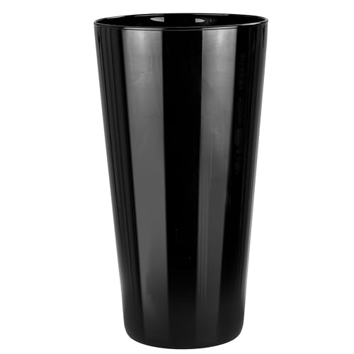 TREND FOR HOME Blumenvase Modern H: 29.5 cm Deko Schwarz Glasvase Konisch Bodenvase Vase Groß Deko Vase Schwarz Glasvasen Vase für Pampasgras | Ø 16 cm | Alyssa Piano Black von TREND FOR HOME