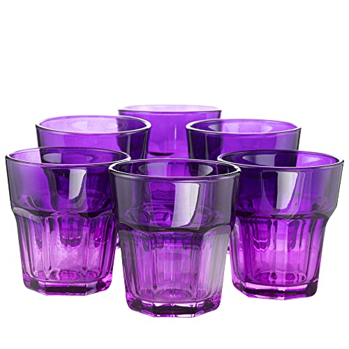 TREND FOR HOME Gigi Mysterious Twilight Bunte Trinkgläser 6er-Set, 280 ml farbige Wassergläser, Weingläser, spülmaschinenfest und stoßfest von TREND FOR HOME