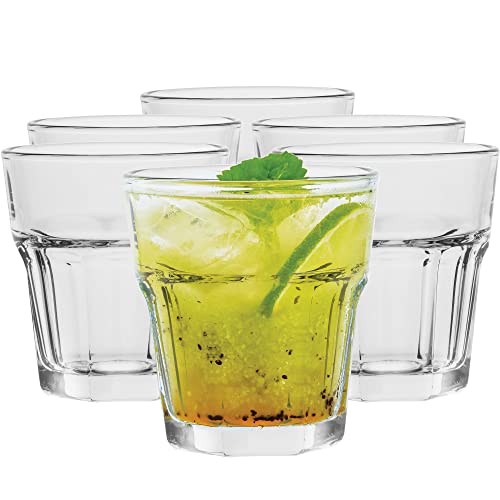 TREND FOR HOME Trinkgläser Set von 6 Cocktailgläser 280 ml Whisky Gläser Dessertgläser Glas Saftgläser Weißweingläser 6er Set Wassergläser Vintage Gläser Tumbler | Klar | H: 9.5 cm | Alva von TREND FOR HOME