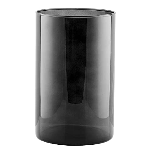 TREND FOR HOME Glasvase Rund Hoch 21.5 cm Bunte Bodenvase Groß Zylinder Blumenvase Rauchglas Vase für Pampasgras Schwarze Vase Groß Deko Hochzeit Kerzenständer | 2800 ml | Ø 13.5 cm | Fleur Smoky von TREND FOR HOME