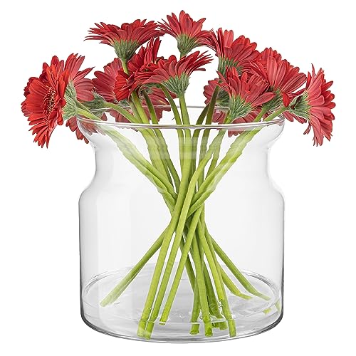 TREND FOR HOME Glaszylinder H: 19 cm Glasvase Rund Vase Durchsichtig Runde Vase für Rosen Trockenblumen Straus Blumenvase Hochzeit Deko Glasvase Zylinder | Ø 19 cm | 4640 ml | Sunflower von TREND FOR HOME