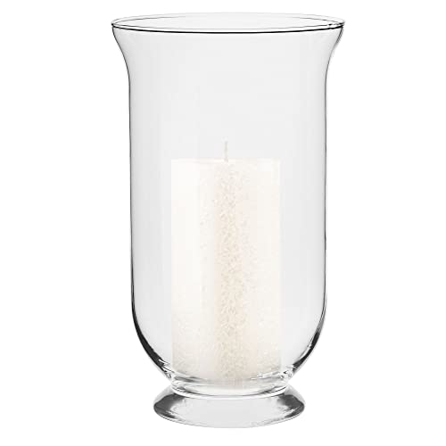 TREND FOR HOME Kerzenhalter Glas H: 25 cm Kerzenständer Hoch Windlicht Groß Blumenvase Gross Windlicht Hochzeit Kerzengläser Groß Stumpenkerzen Kerzenständer Klarglas | Ø 14.5 cm | Azalea von TREND FOR HOME