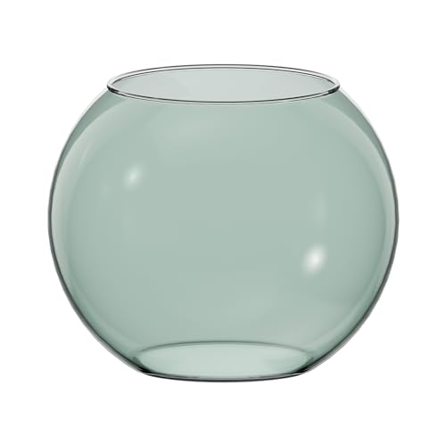 TREND FOR HOME Kugelvase Glas Ø 19 cm H: 15.5 cm Vase Grün Pflanzen Terrarium Grüne Deko Glasvase Rund Vase Bunt Fish Bowl Deko Grün Blumenvase Grüne Vase Hydrokultur Kerzenständer Rund | Olivia von TREND FOR HOME