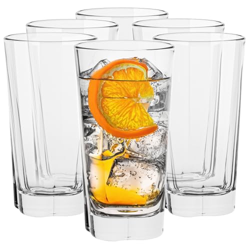 TREND FOR HOME Longdrinkgläser Cocktailgläser | 300 ml | Set von 6 | Gläser Set Wassergläser Trinkgläser Set Longdrink Gläser Highball Glas | Spülmaschinenfest | Kollektion Elin von TREND FOR HOME