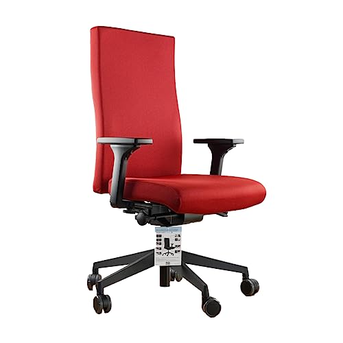 TREND OFFICE Trendoffice to-Strike Comfort pro sk 9248, Testsieger Stiftung Warentest, ergonomischer Bürostuhl mit 4D-Armlehnen, höhenverstellbare Rückenlehne, by Dauphin (rot) von TREND OFFICE