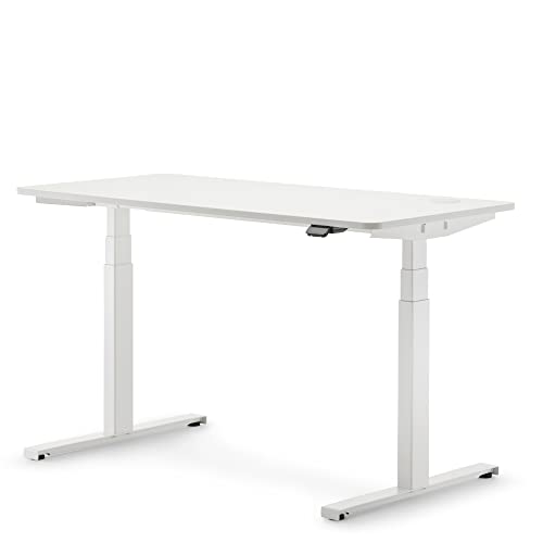 Trendoffice to-Swift smart Table | elektrisch höhenverstellbarer Schreibtisch | beugt Rückenschmerzen vor | Memory-Funktion, Bedienung per App | Trendoffice by Dauphin (Platte weiß, Gestell weiß) von TREND OFFICE