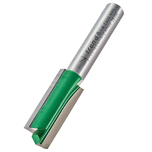 Trend CraftPro C016CX1/4TC Fräser-Bit, gerade, 2 Nuten, 1/4-Zoll-Schaft, 10 mm Schnittdurchmesser und 25 mm Schnittlänge, Wolframkarbidspitze von TREND