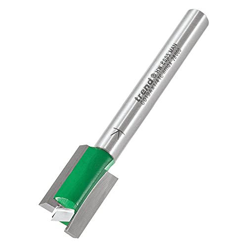 Trend CraftPro Zweischneidiger Spiralnutfräser, 1/4 Zoll Schaft, 12 mm Schnittdurchmesser, 19 mm Schnittlänge, Hartmetallbestückt, C019AX1/4TC von TREND