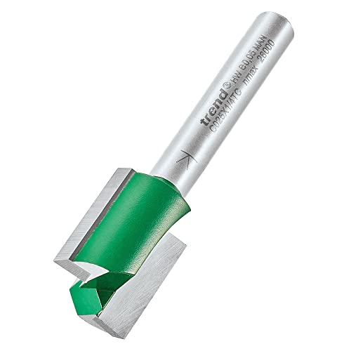 Trend CraftPro C025X1/4TC Fräser-Bit, gerade, 2 Nuten, 1/4-Zoll-Schaft, 15,9 mm Schnittdurchmesser und 19,1 mm Schnittlänge, Wolframkarbidspitze von TREND