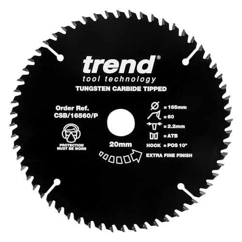 Trend Holz PTFE Kreissägeblatt, 165mm Durchmesser, 20mm Bohrung, 60 Zähne, HW, 2,2mm Schnittbreite, CSB/16560/P Trend Holz PTFE Kreissägeblatt, 165mm Durchmesser, 20mm Bohrung, 60 Zähne, HW, 2,2mm Schnittbreite, CSB/16560/P von TREND