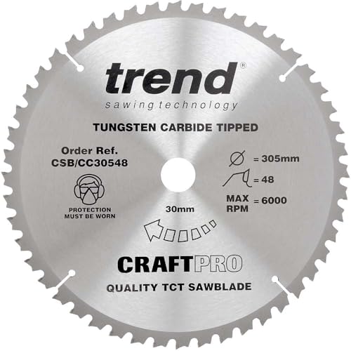 Trend Holz Kappsägeblatt, 305mm Durchmesser, 30mm Bohrung, 48 Zähne, HW, 3mm Schnittbreite, -5° Haken, CSB/CC30548 Trend Holz Kappsägeblatt, 305mm Durchmesser, 30mm Bohrung, 48 Zähne, HW, 3mm Schnittbreite, -5° Haken, CSB/CC30548 von TREND
