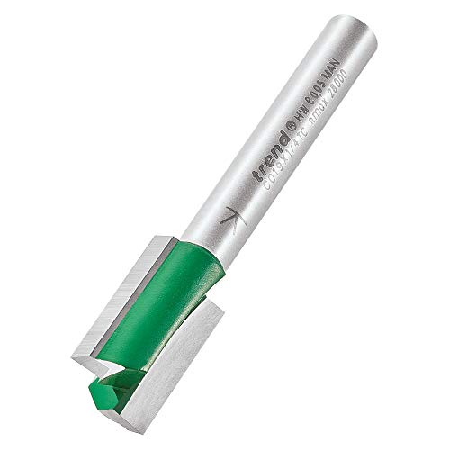 Trend CraftPro Zweischneidiger Spiralnutfräser, 1/4 Zoll Schaft, 12 mm Schnittdurchmesser & 19,1 mm Schnittlänge, Hartmetallbestückt, C019X1/4TC von TREND