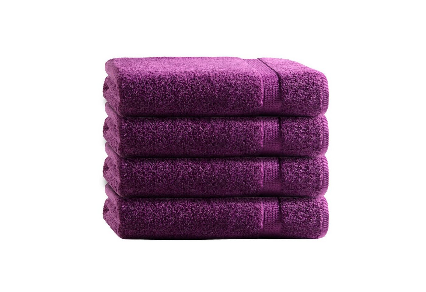 TRENDBUY24 Handtuch 4er Handtücher Handtuch Duschtuch Gästetuch Badetuch Frottee Set, (4-St), 100% Baumwolle, mit Bordüre, kräftige Uni Farben von TRENDBUY24