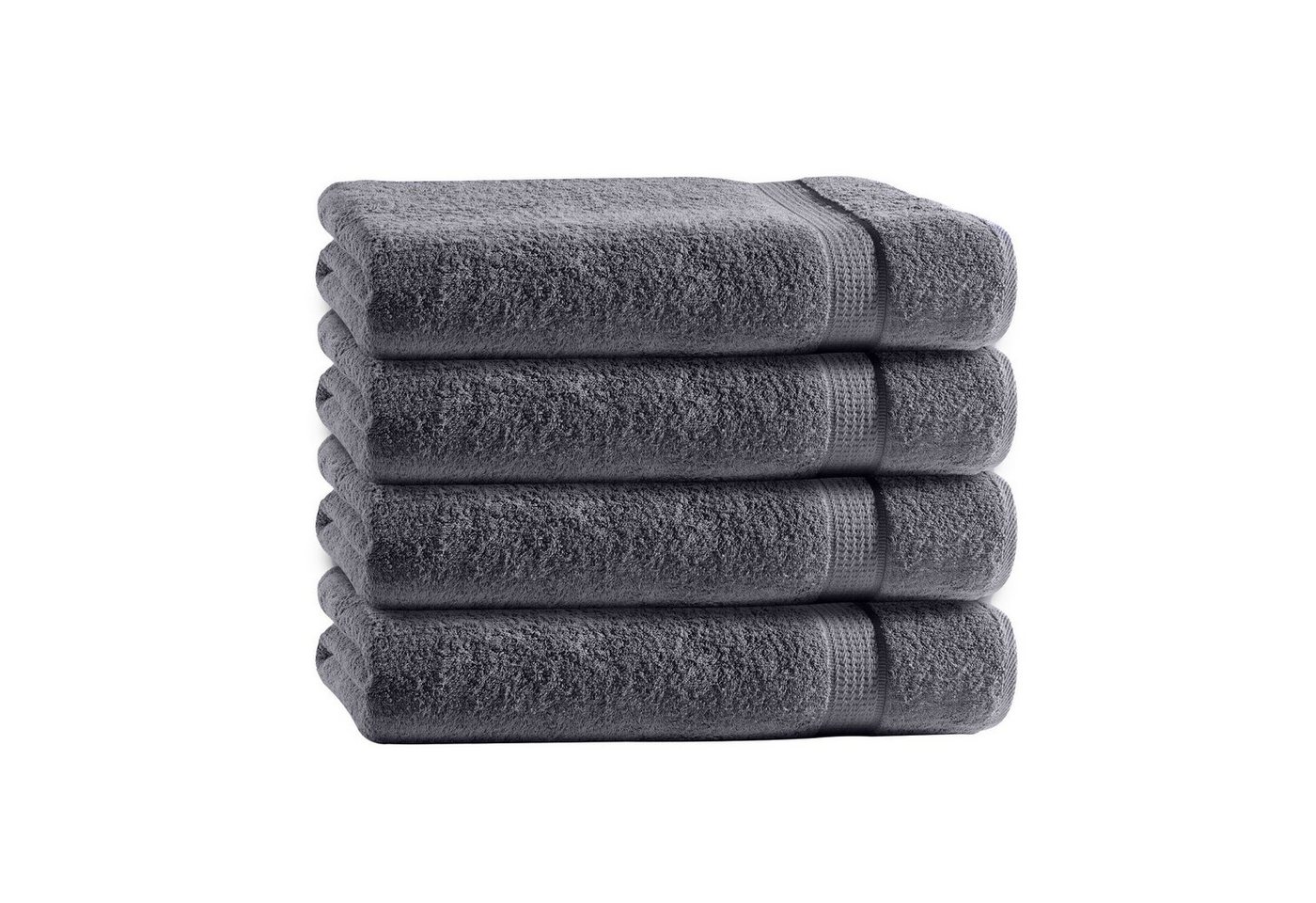 TRENDBUY24 Handtuch 4er Handtücher Handtuch Duschtuch Gästetuch Badetuch Frottee Set, (4-St), 100% Baumwolle, mit Bordüre, kräftige Uni Farben von TRENDBUY24