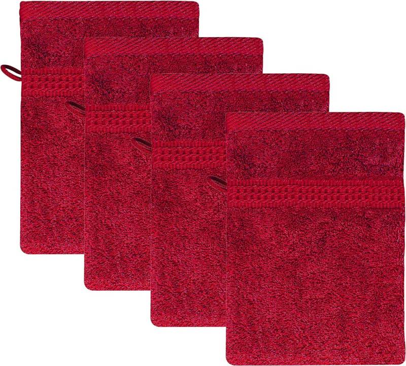 TRENDBUY24 Waschhandschuh Waschhandschuh 16x21 cm Frottee Baumwolle 4er, (4-St), Besonders saug- und strapazierfähig von TRENDBUY24