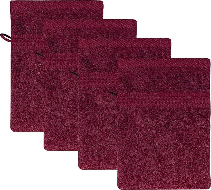 TRENDBUY24 Waschhandschuh Waschhandschuh 16x21 cm Frottee Baumwolle 4er, (4-St), Besonders saug- und strapazierfähig von TRENDBUY24