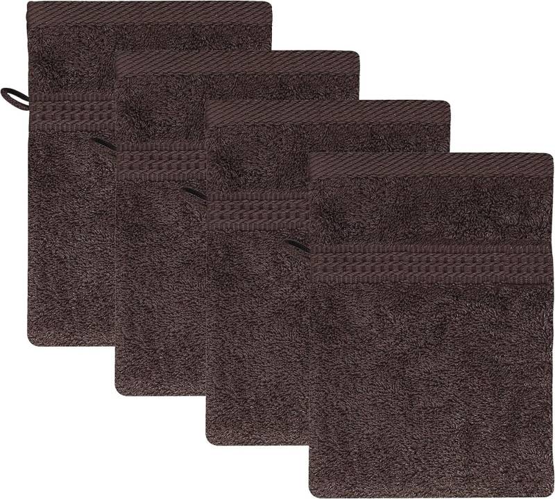 TRENDBUY24 Waschhandschuh Waschhandschuh 16x21 cm Frottee Baumwolle 4er, (4-St), Besonders saug- und strapazierfähig von TRENDBUY24