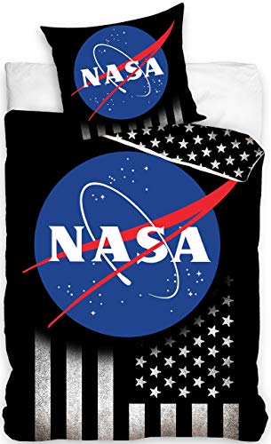 NASA Bettwäsche Wendebettwäsche Set , 2-teilig , 135 x 200 cm , 80 x 80 cm , 100% Baumwolle, Linon von TRENDHAUS