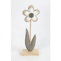 Aufsteller Holz Blume 25 x 5 x 9 cm grau-weiß Figuren - Trendline von TRENDLINE